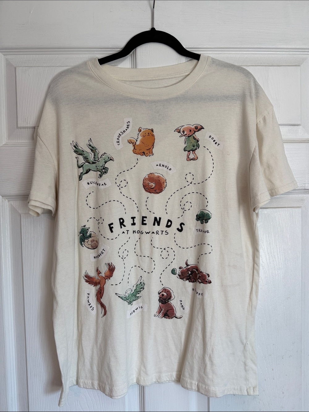 Cream 'Friends at Hogwarts' Graphic Short Sleeve Tee